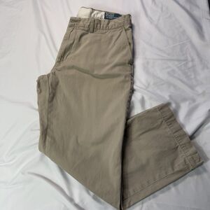 Polo Ralph Lauren Khaki Pants Mens 36x30 Beige Flat Front Classic Fit 5 Pocket
